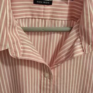 Ralph Lauren Pink Striped Button-Up Blouse